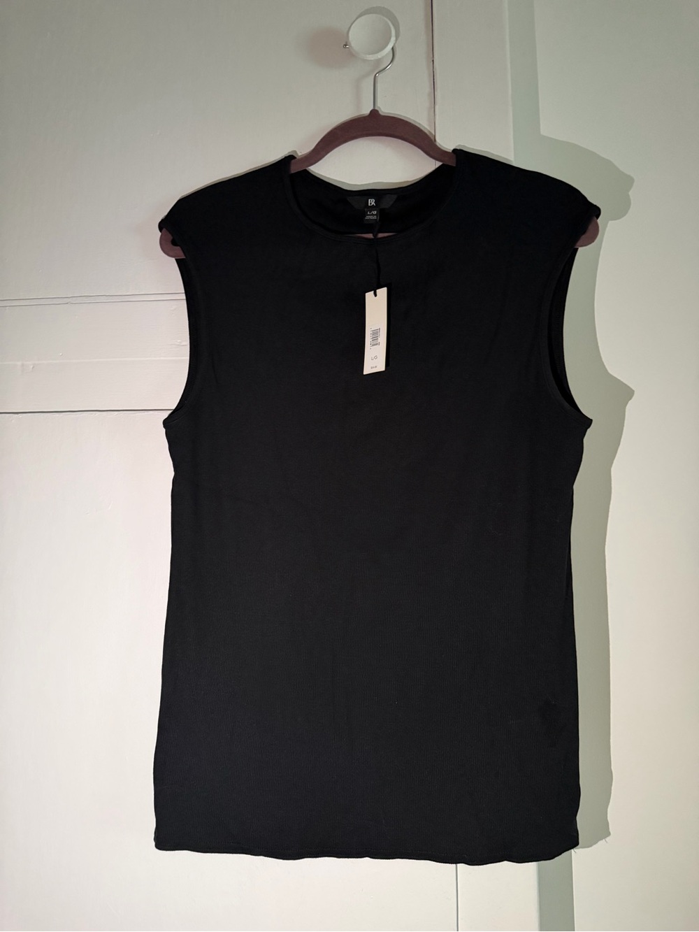 Banana Republic Black Sleeveless Mini Rib Tee